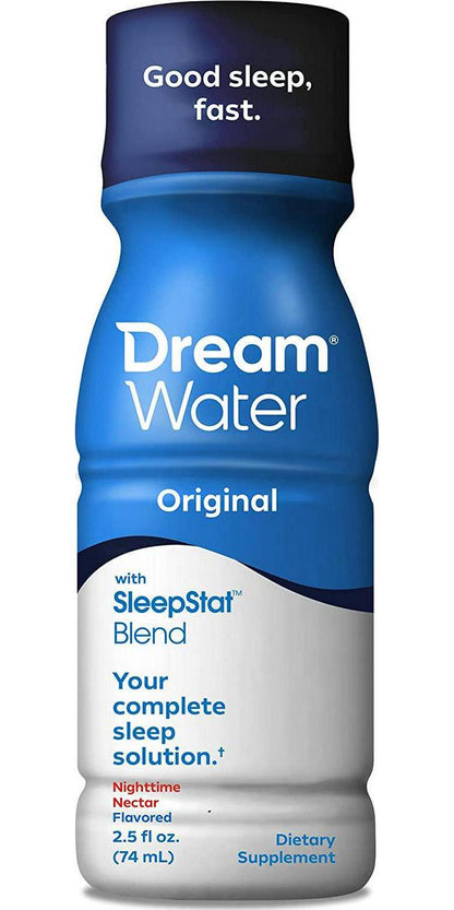 Dream Water Natural Sleep Aid; GABA, MELATONIN, 5-HTP,Shot, Nighttime Nectar, 2.5 Fl Oz 12 Count, Lavender