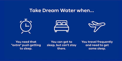 Dream Water Natural Sleep Aid; GABA, MELATONIN, 5-HTP,Shot, Nighttime Nectar, 2.5 Fl Oz 12 Count, Lavender