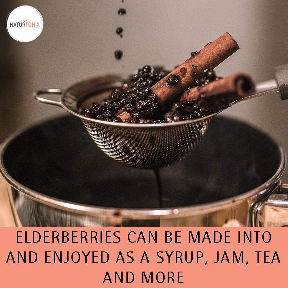 Dried Elderberries | 100% Natural European Whole Wild Crafted Elder Berry (Sambucus nigra) 8 Ounce Resealable Pouch