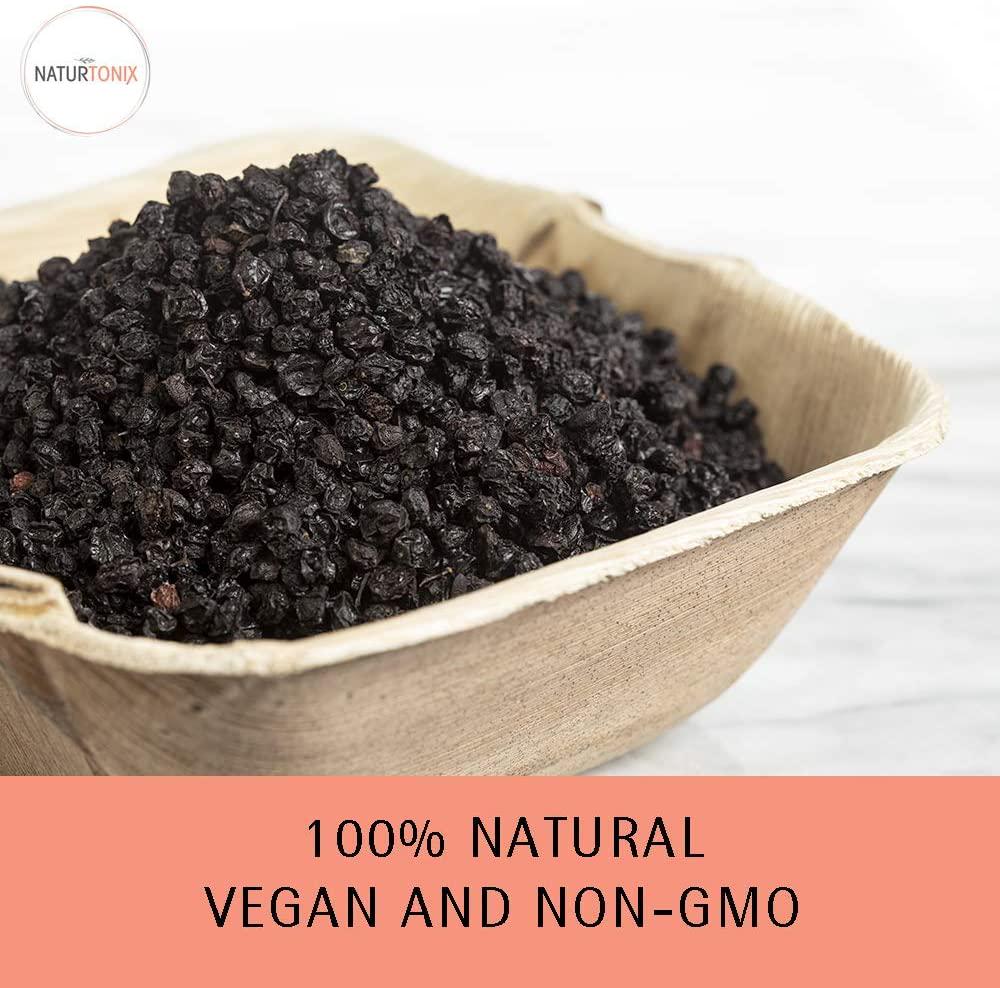 Dried Elderberries | 100% Natural European Whole Wild Crafted Elder Berry (Sambucus nigra) 8 Ounce Resealable Pouch