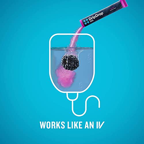 DripDrop ORS Hydration - Electrolyte Powder Packets - Watermelon, Berry, Orange, Lemon - 32 Count