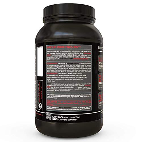 Driven Pro Fusion 7 Meal Replacement Powder - Men and Women, 3 lbs - 24g Protein Per Serving, Digestive Enzymes and MCT Oil - Gluten-Free - On-The-Go Energy and Supports Muscle Mass - Vanilla Milkshake