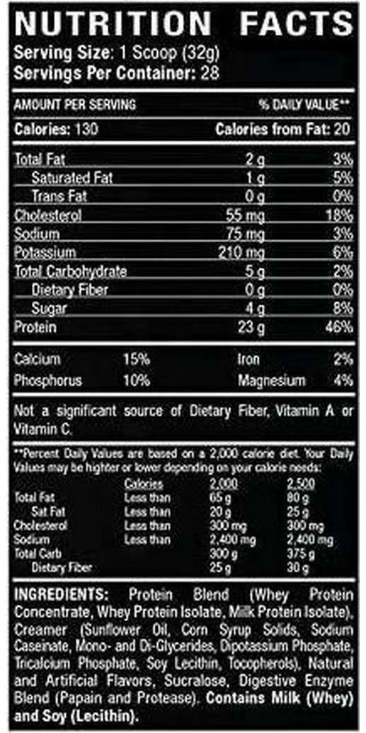 Driven WHEY- Grass Fed Whey Protein Powder: Delicious, Clean Protein Shake- Improve Muscle Recovery with 23 Grams of Protein with Added BCAA and Digestive Enzymes (Vanilla Dream, 2 lb)