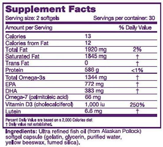 Dry Eye Complete, Formulated for Dry Eyes. Ultimate Vision Health Ingredients: Omega-3, Omega-7, Lutein, Vitamin D3 (2 Month Supply)
