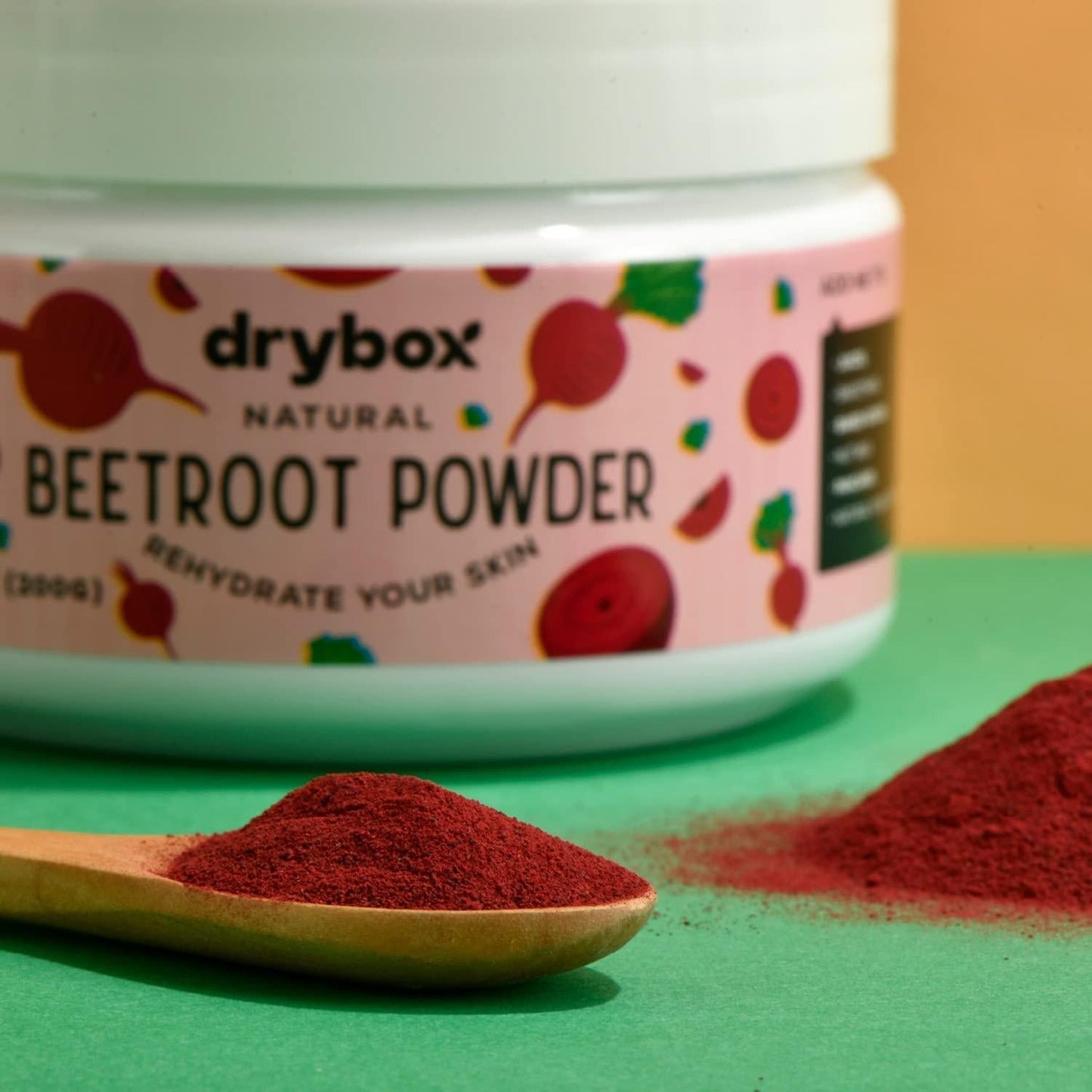 Drybox Organic Beetroot Powder, Pure Non-GMO Beets Superfood Supplement, Nitric Oxide Booster for Increase Energy and Stamina, Supports Healthy Blood Pressure and Circulation, 7 Ounces (200 Grams)