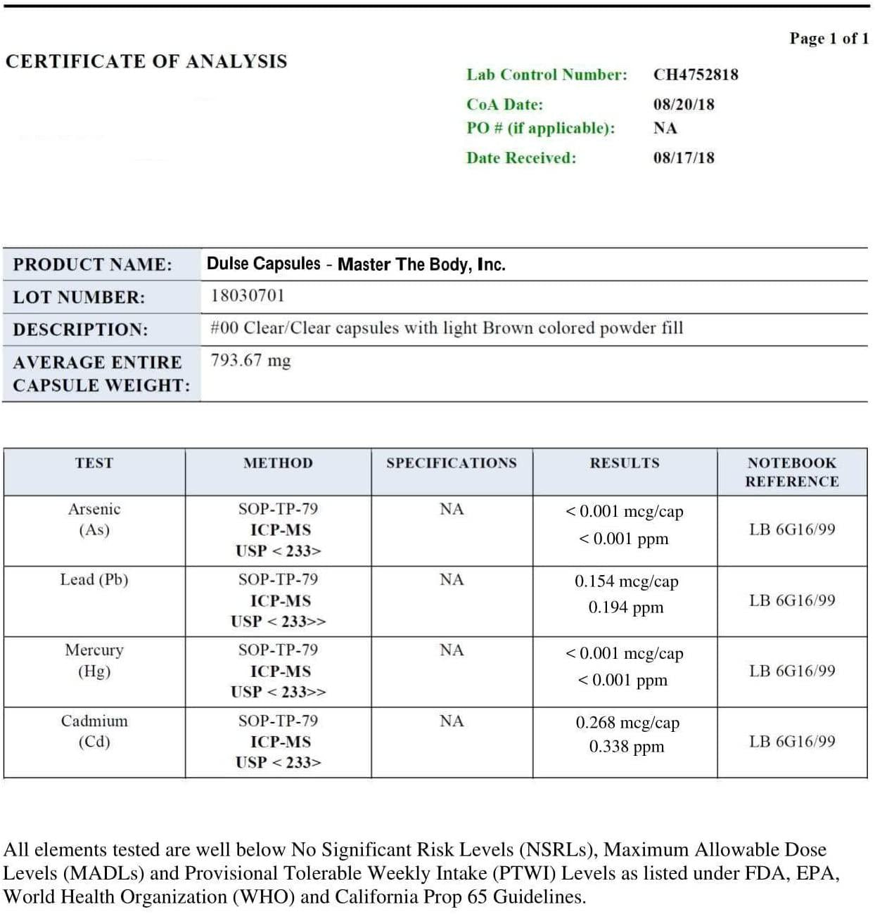 Dulse Capsules - Certified Organic 650 MG PER Capsule, 90 Count Bottle - The Same Source Used by Dr. Lorn Allison in The Master The Body Clinic!