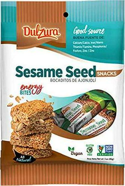 Dulzura Borincana Kit: Vegan Sesame Seed Bites Snack Bars (3 Pack) 3 oz Each Bag - Non GMO Gluten Free + (1) Limited Edition Puerto Rican Sticker by Artist Jose Hoffman