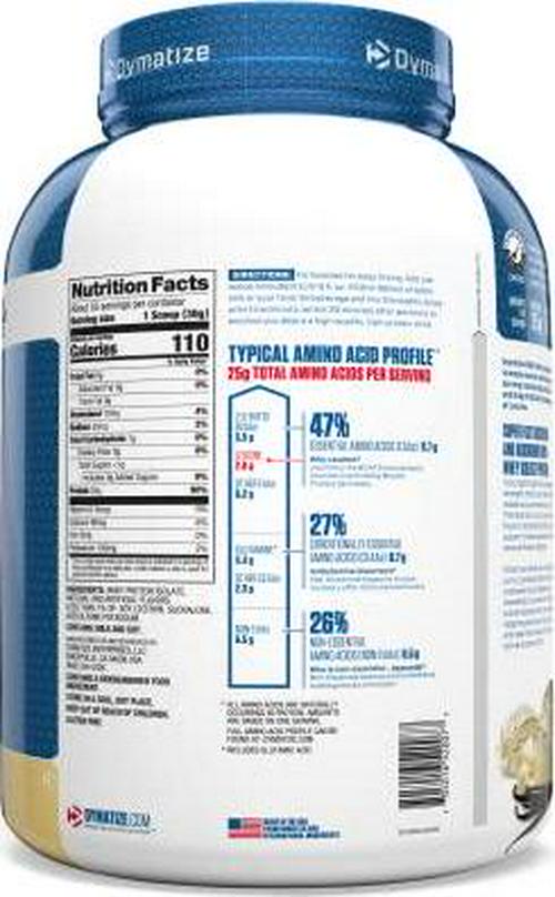 Dymatize 100% Whey Protein Isolate Powder, Simple Vanilla (55 Servings)