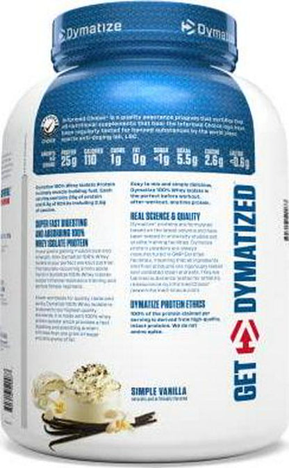 Dymatize 100% Whey Protein Isolate Powder, Simple Vanilla (55 Servings)