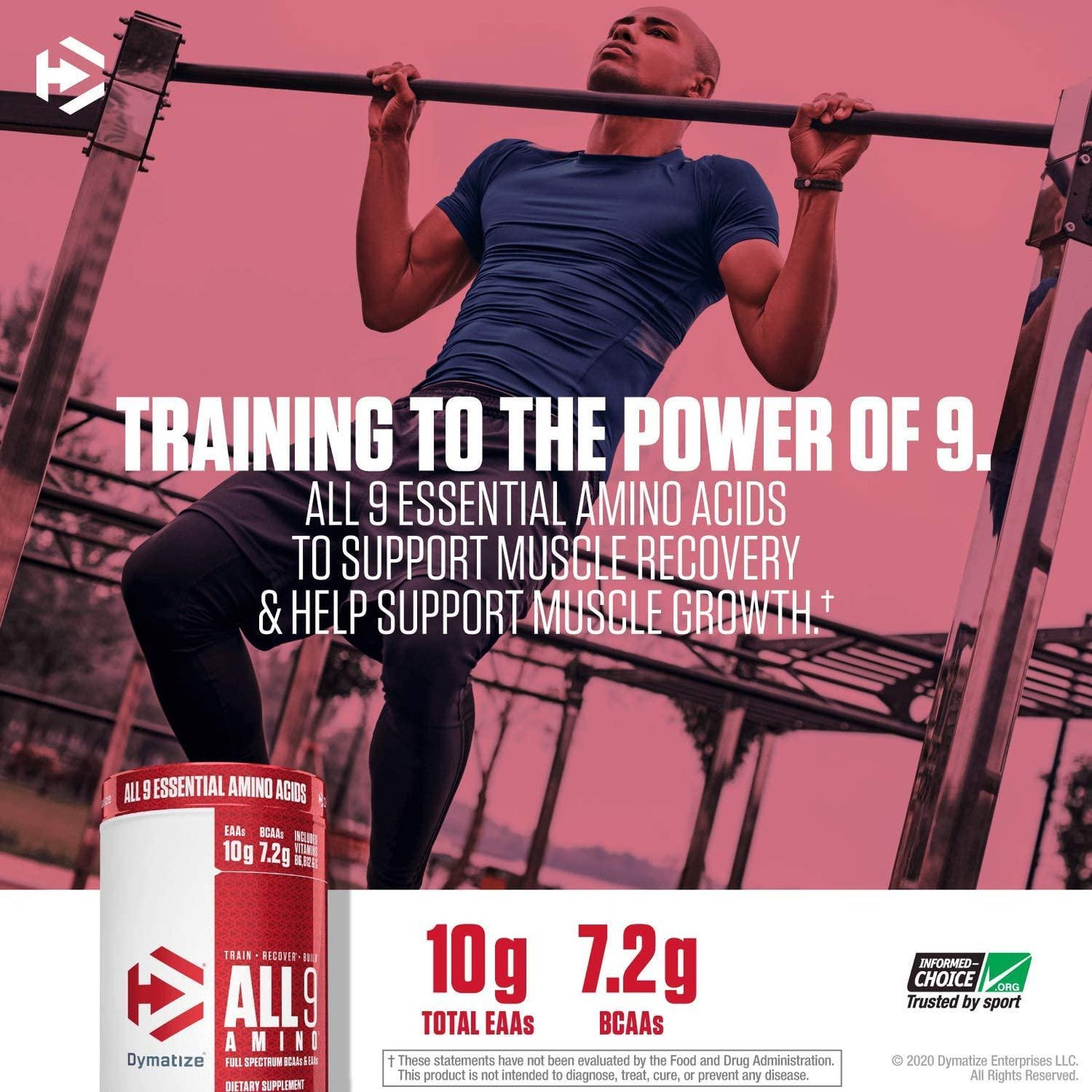 Dymatize All9 Amino with Full Spectrum BCAAs, 10g of Essential Amino Acids Per Serving For Optimal Muscle Protein Synthesis, Cola Lime Twist, 15.87 Oz