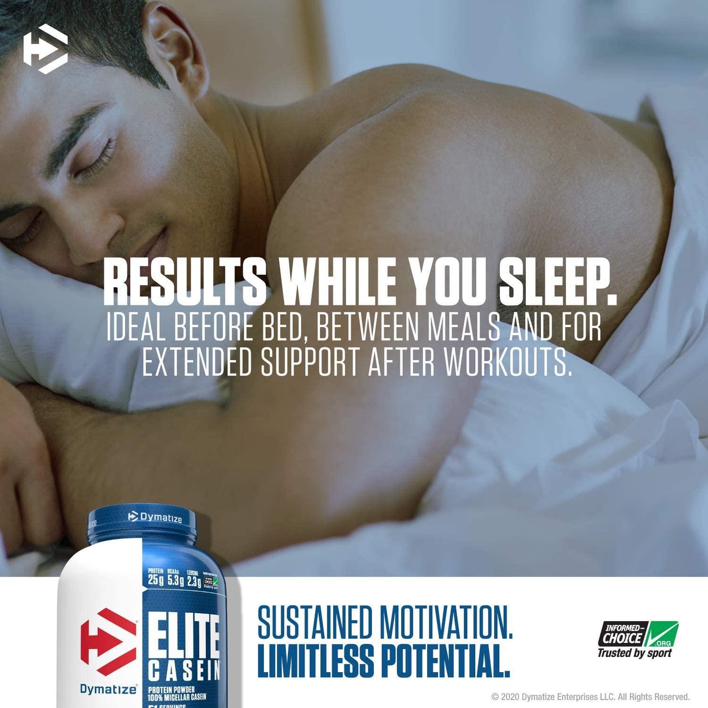 Dymatize Elite Casein - Slow Release Protein - Smooth Vanilla, 1.8 kg