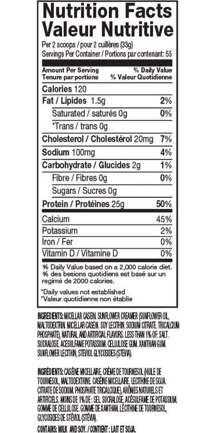 Dymatize Elite Casein - Slow Release Protein - Smooth Vanilla, 1.8 kg