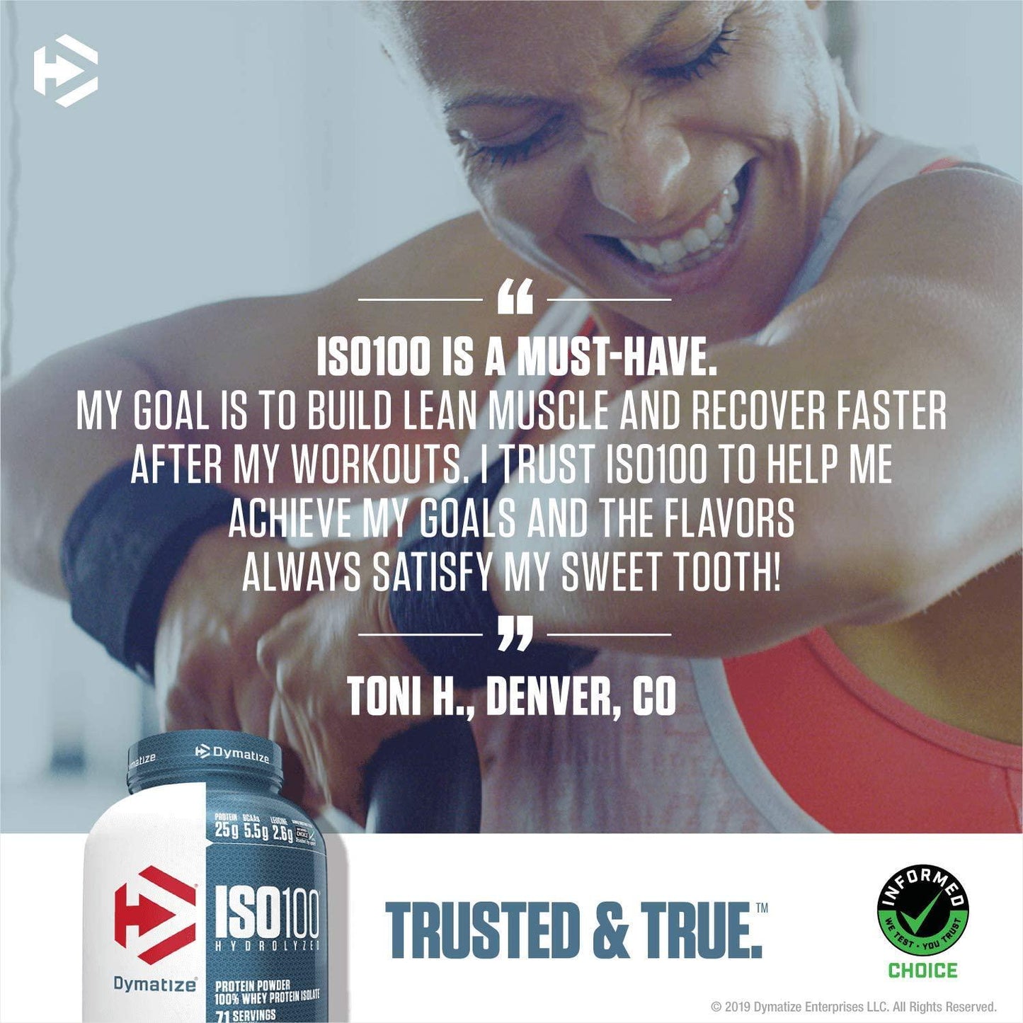 Dymatize ISO100 - 100% Hydrolyzed Whey Protein Isolate - Cookies and Cream - 1.4kg