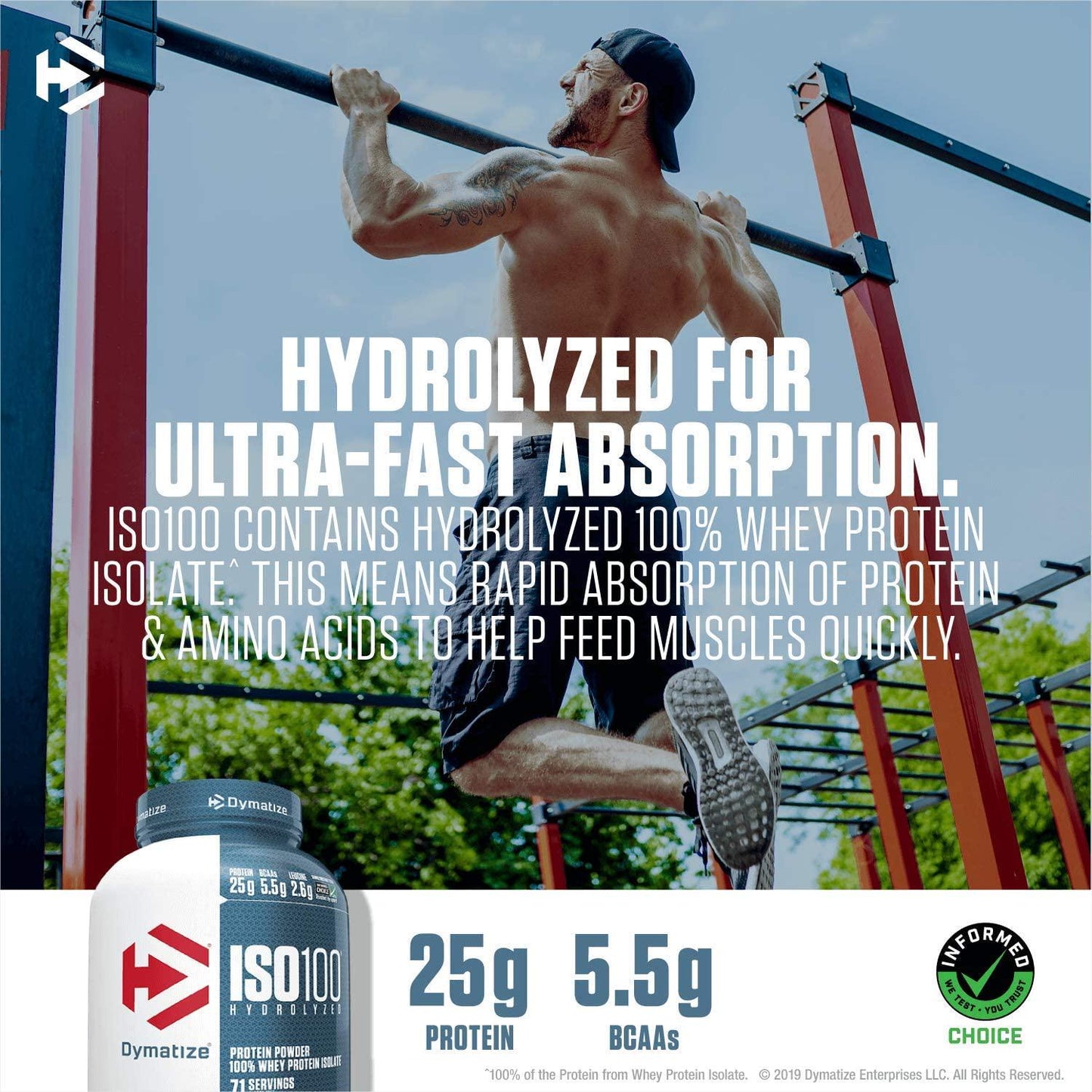 Dymatize ISO100 - 100% Hydrolyzed Whey Protein Isolate - Vanilla (Naturally Sweetened) - 725g
