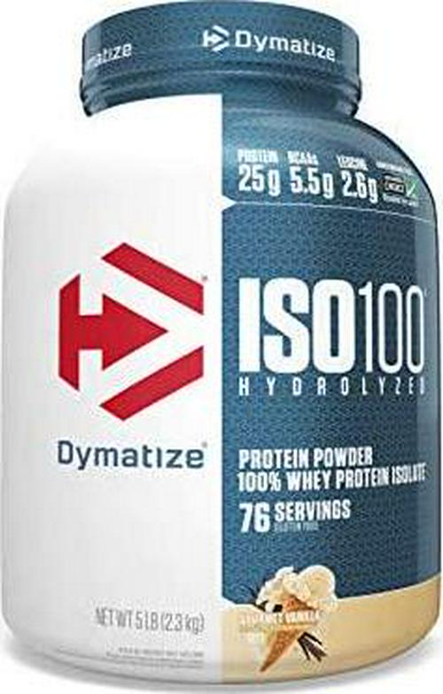 Dymatize ISO100 - 100% Hydrolyzed Whey Protein Isolate - Gourmet Vanilla, 2.3kg/5lbs