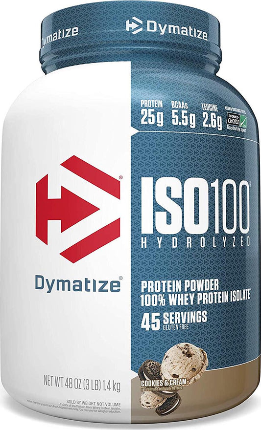 Dymatize ISO100 - 100% Hydrolyzed Whey Protein Isolate - Cookies and Cream - 1.4kg
