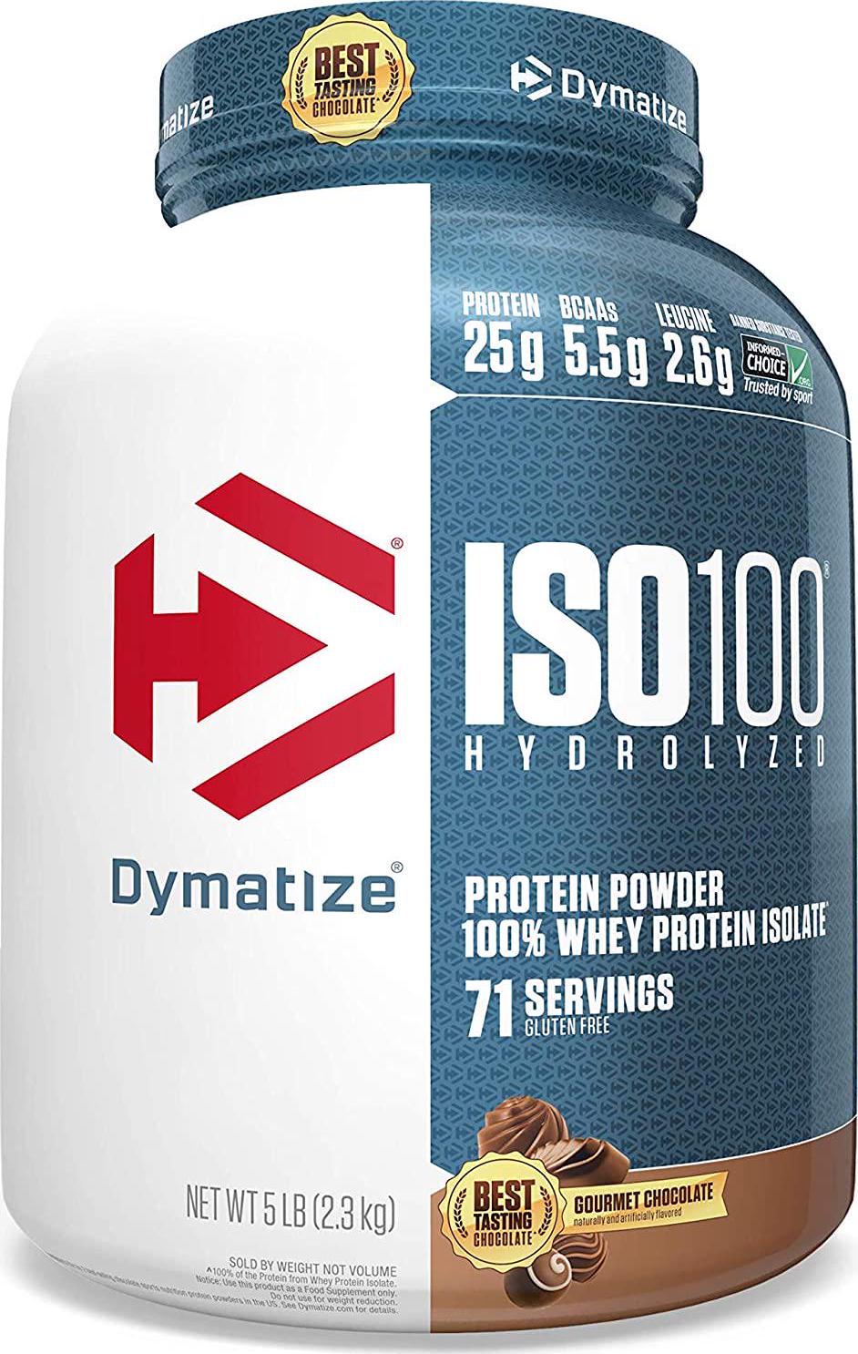 Dymatize ISO100 100% Hydrolyzed Whey Protein Isolate, Gourmet Chocolate - 2.3kg
