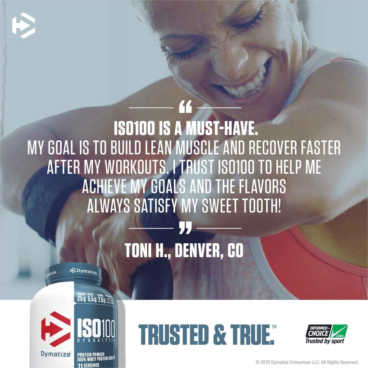 Dymatize ISO100 - 100% Hydrolyzed Whey Protein Isolate - Chocolate Peanut Butter, 5lbs/2.3kg