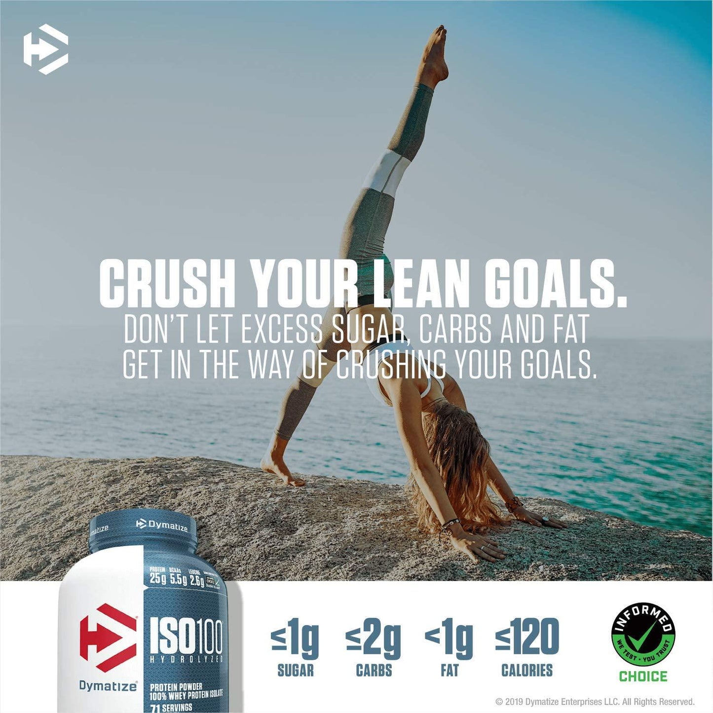 Dymatize ISO100 - 100% Hydrolyzed Whey Protein Isolate - Cookies and Cream - 1.4kg