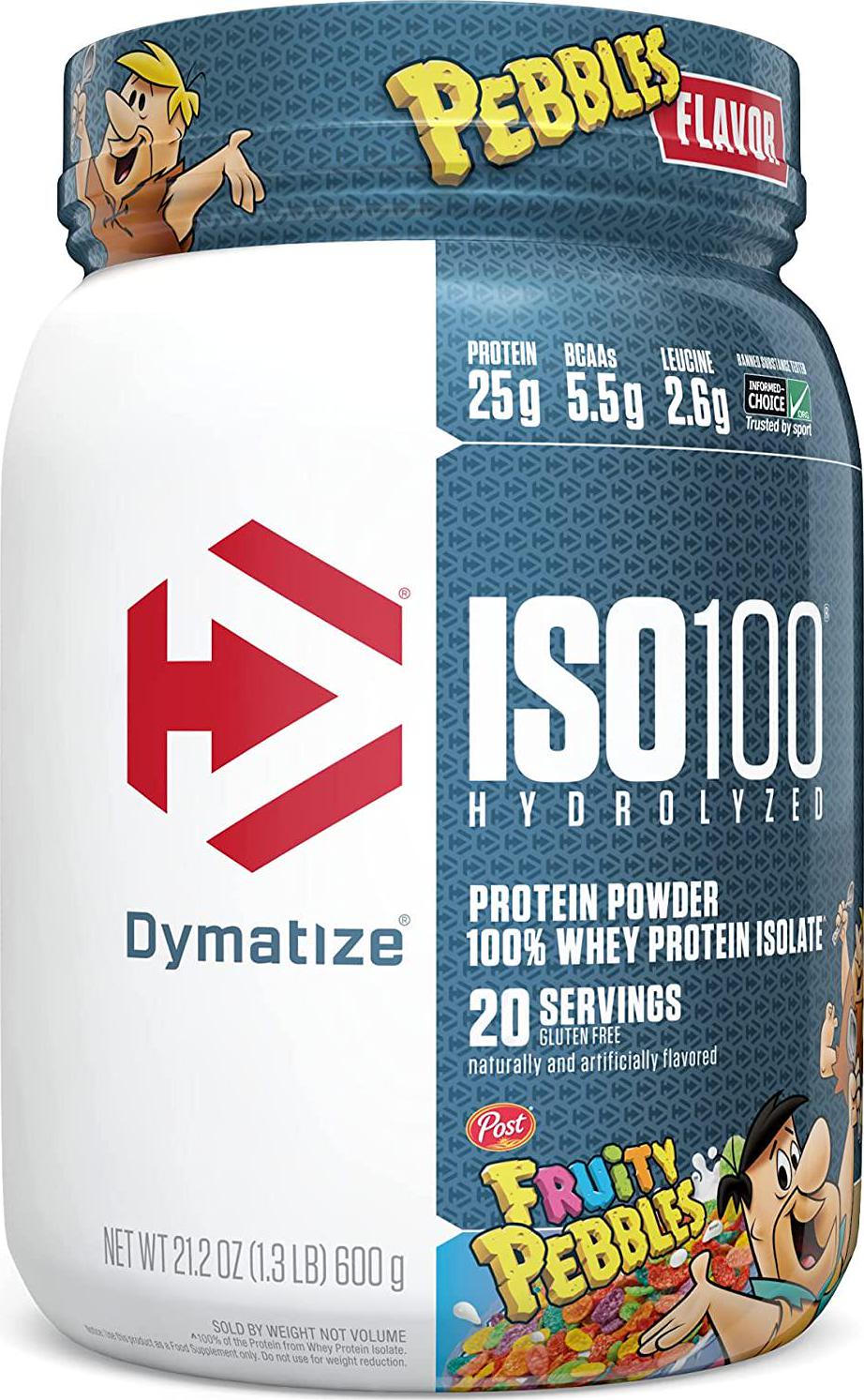 Dymatize ISO100 Hydrolyzed Protein Powder, 100% Whey Isolate Protein, 25g of Protein, 5.5g BCAAs, Gluten Free, Fast Absorbing, Easy Digesting, Fruity Pebbles, 20 Servings