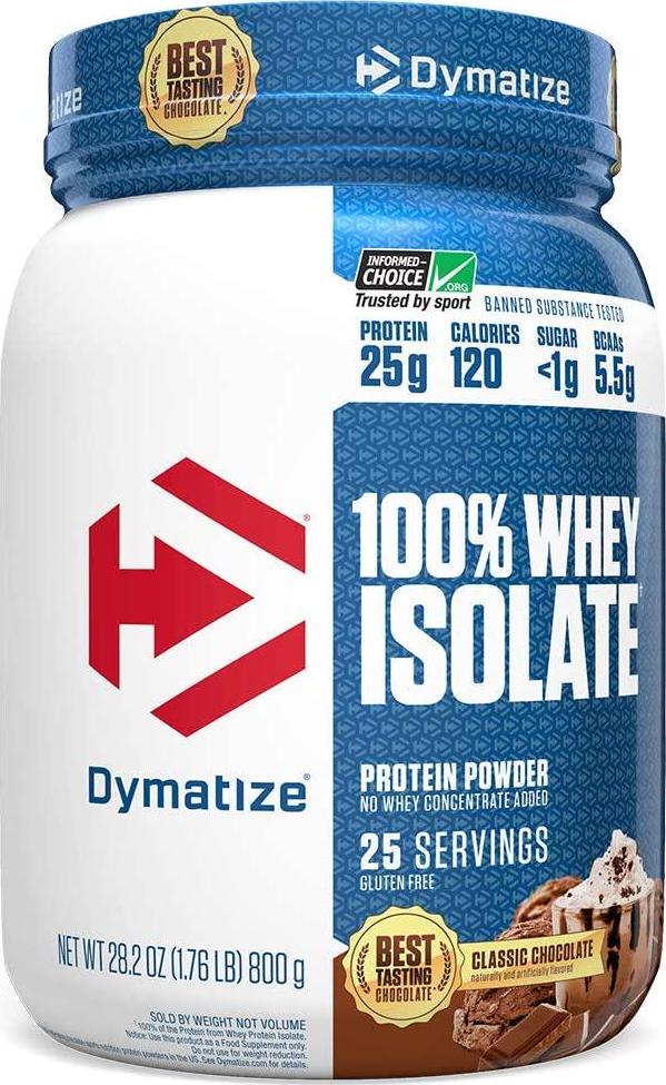 Dymatize Nutrition 100% Whey Isolate 28.2 Oz (1.76lb) (800g) Classic Chocolate, 1.7 Pound