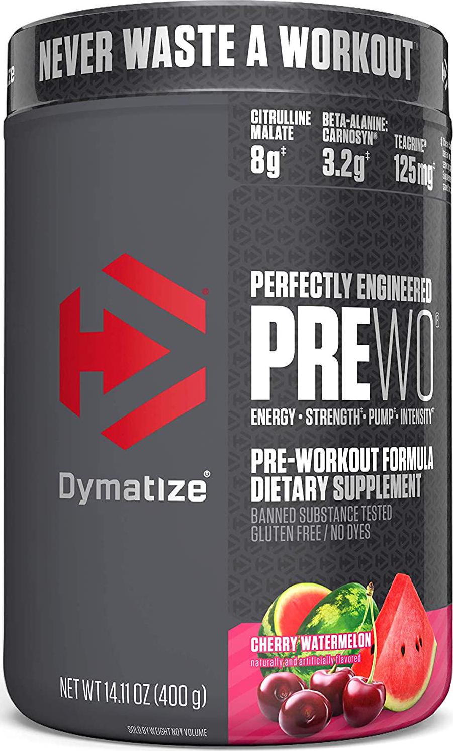 Dymatize PreW.O. Pre Workout Powder,, Cherry Watermelon 400 grams