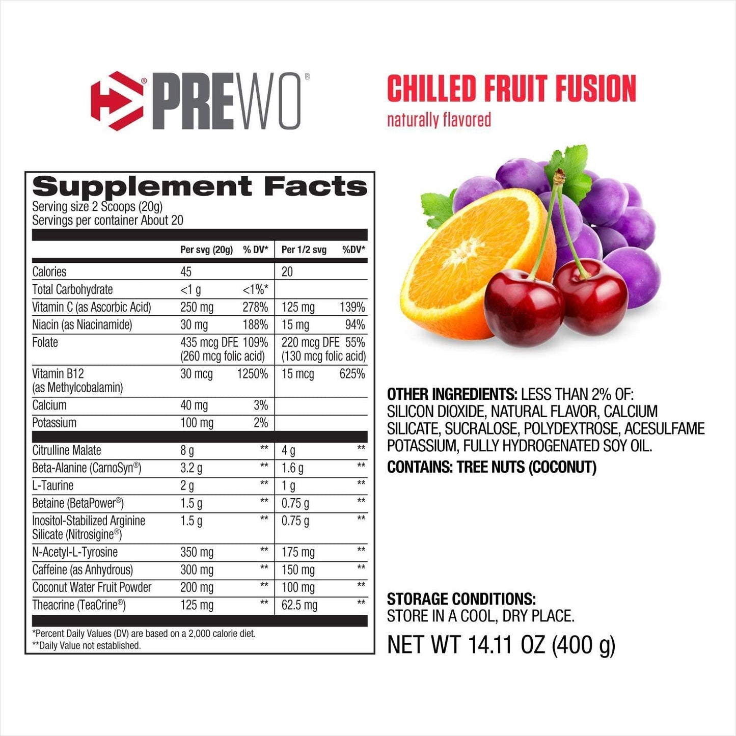 Dymatize Pre Workout - Chilled Fruit Fusion - 400g
