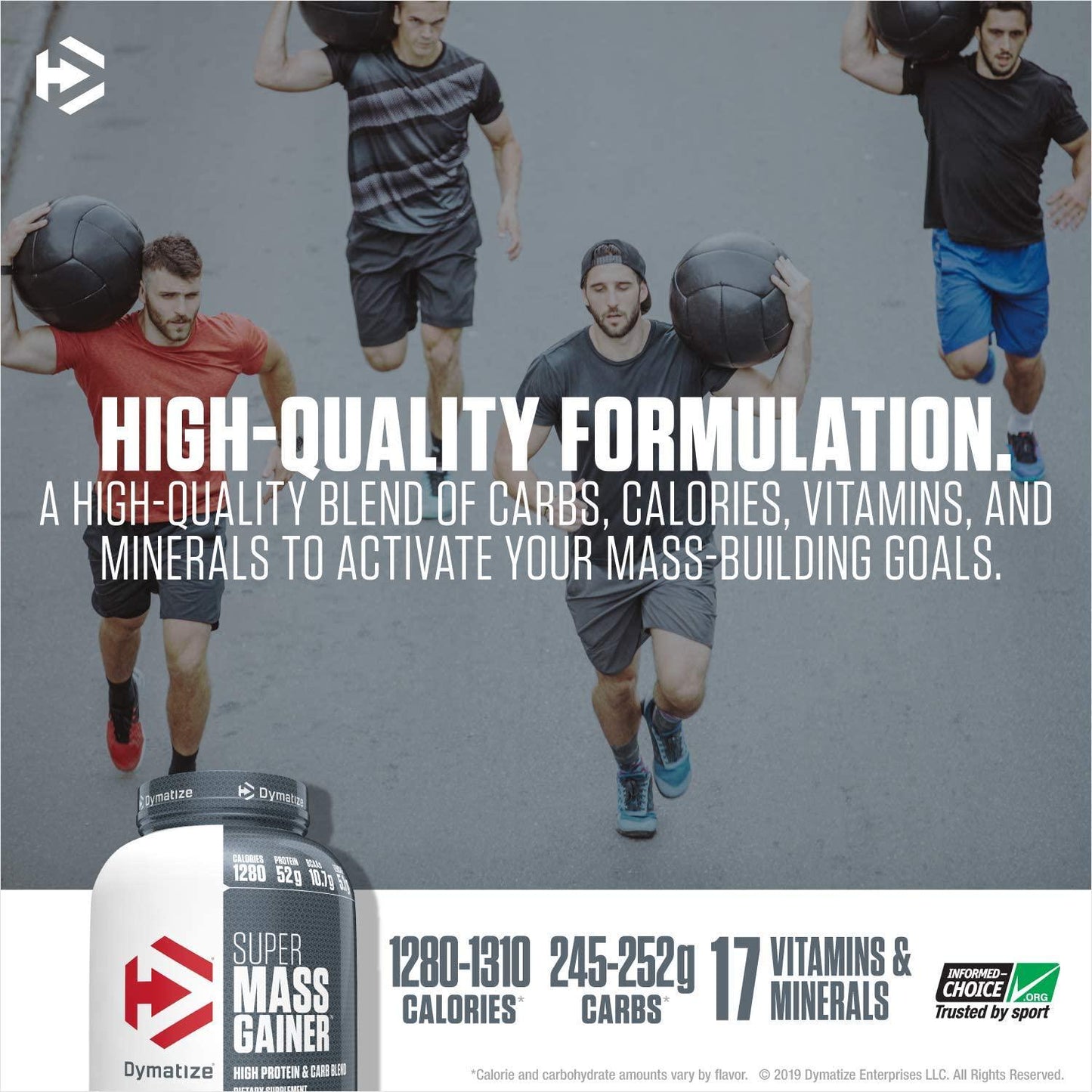 Dymatize Super Mass Gainer Protein Powder, 1280 Calories and 52g Protein, Gain Strength and Size Quickly, 10.7g BCAAs, Mixes Easily, Tastes Delicious, Gourmet Vanilla, 6 lbs, Gourmet Vanilla, 96.0 Ounce