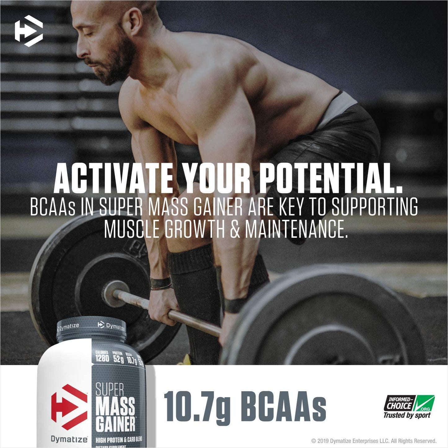 Dymatize Super Mass Gainer Protein Powder, 1280 Calories and 52g Protein, Gain Strength and Size Quickly, 10.7g BCAAs, Mixes Easily, Tastes Delicious, Gourmet Vanilla, 6 lbs, Gourmet Vanilla, 96.0 Ounce