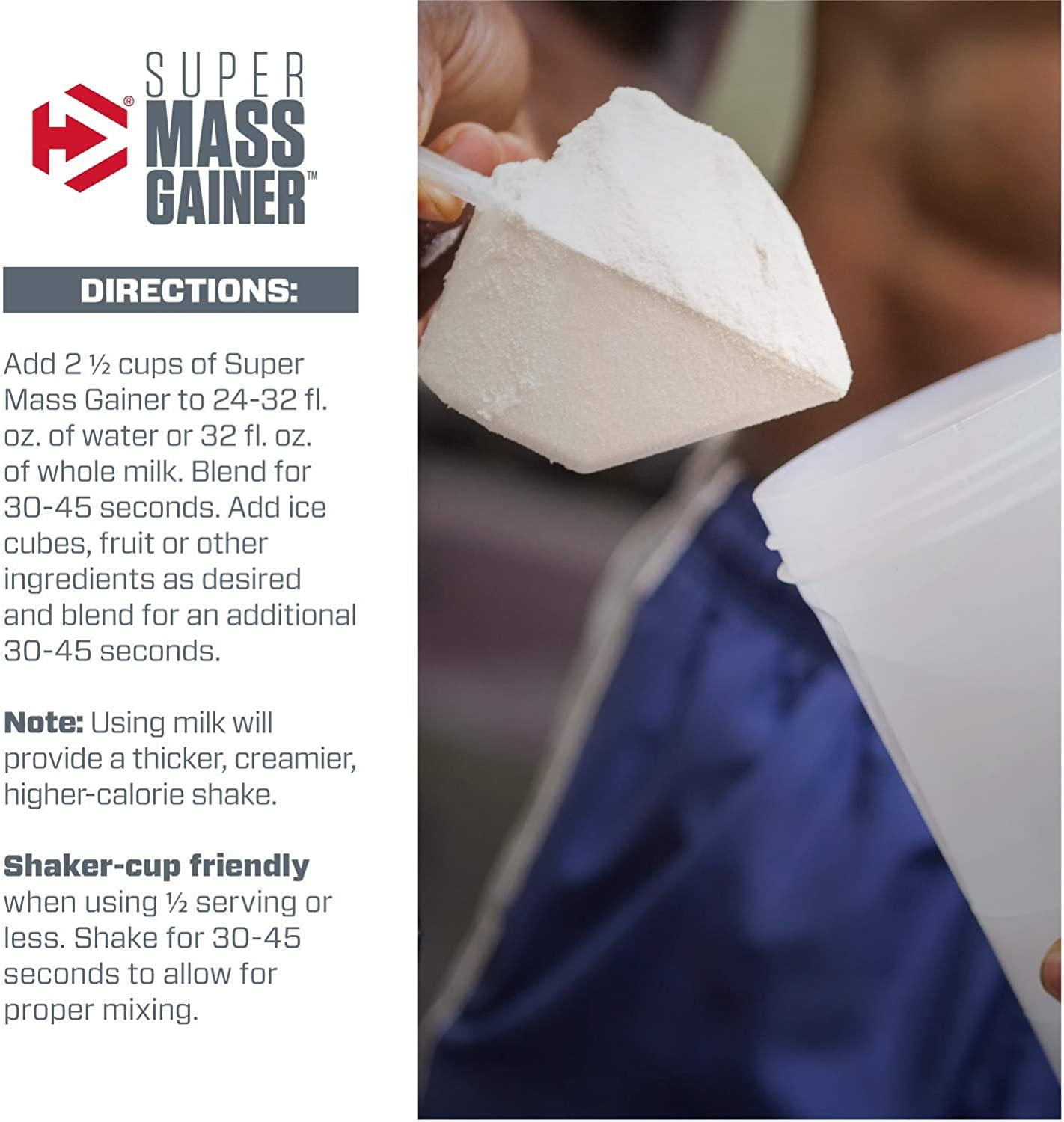 Dymatize Super Mass Gainer Protein Powder, 1280 Calories and 52g Protein, Gain Strength and Size Quickly, 10.7g BCAAs, Mixes Easily, Tastes Delicious, Gourmet Vanilla, 6 lbs, Gourmet Vanilla, 96.0 Ounce