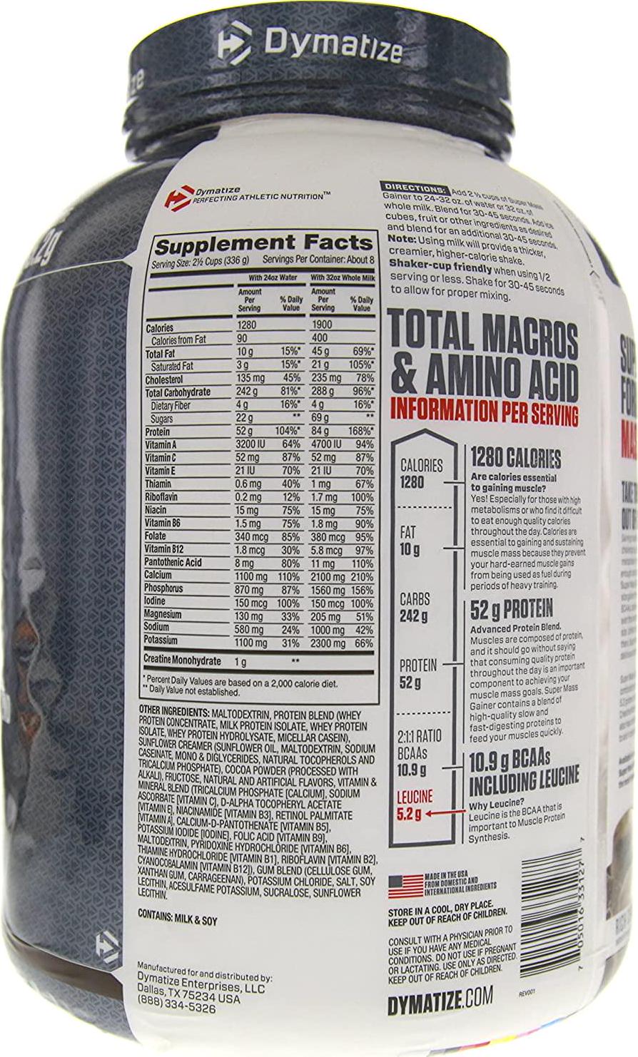 Dymatize Super Mass Gainer - Rich Chocolate - (6lb) 2.722kg, 2.7, Rich Chocolate, 2.7 kilograms