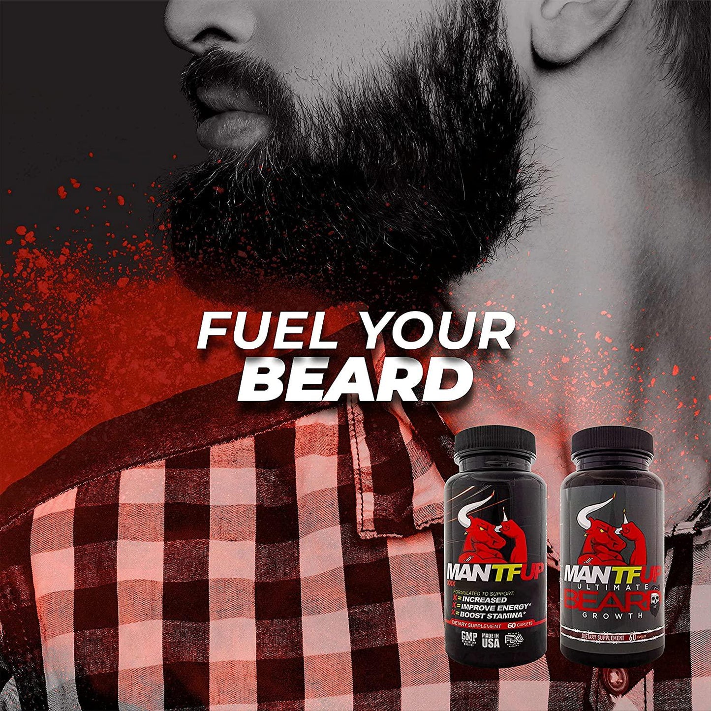 DynamismLabs MANTFUP Beard Growth Bundle - Test Booster and Ultimate Beard Growth