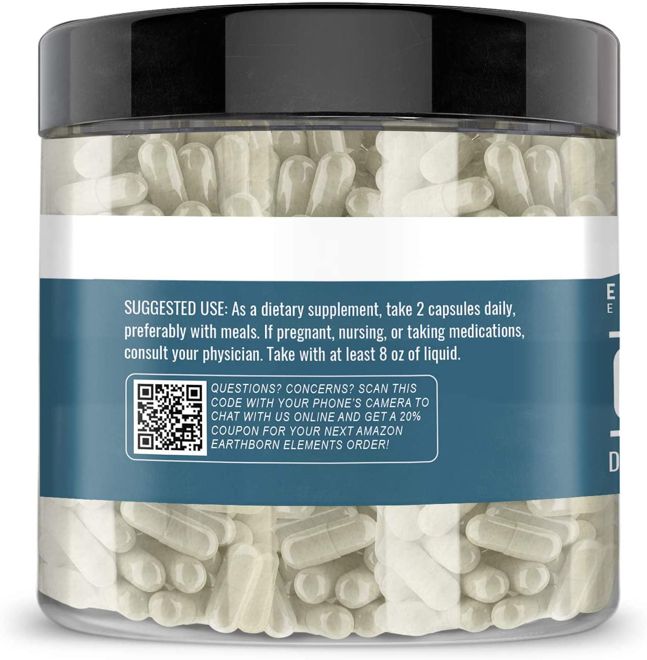 EARTHBORN ELEMENTS Pure Garlic, 200 Capsules, Non-GMO (800 mg Servings)