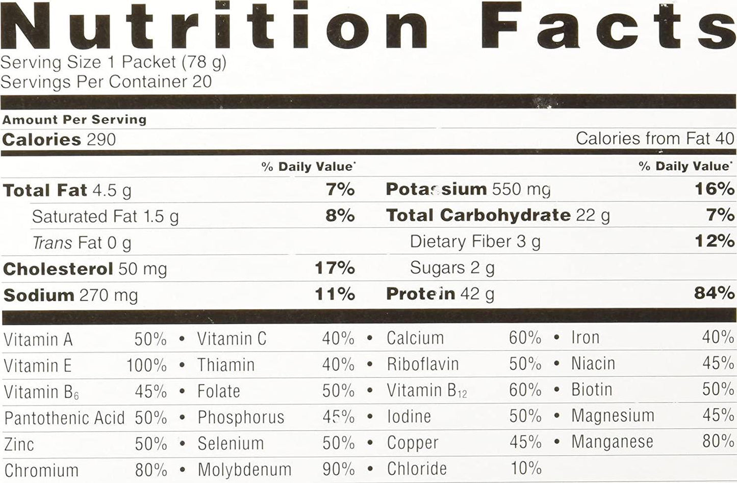 EAS Myoplex Original Protein Shake Mix Packets, Strawberry Cream, 2.7 oz packets, 20 servings