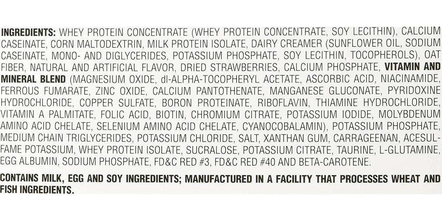 EAS Myoplex Original Protein Shake Mix Packets, Strawberry Cream, 2.7 oz packets, 20 servings