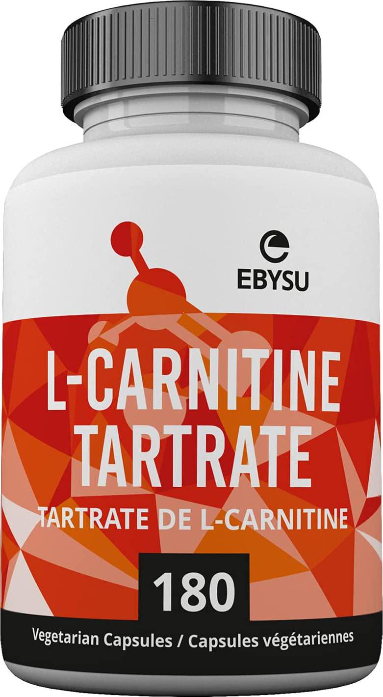 EBYSU L-Carnitine Tartrate - 180 Capsules 1000mg Max Strength Pure L Carnitine Supplement