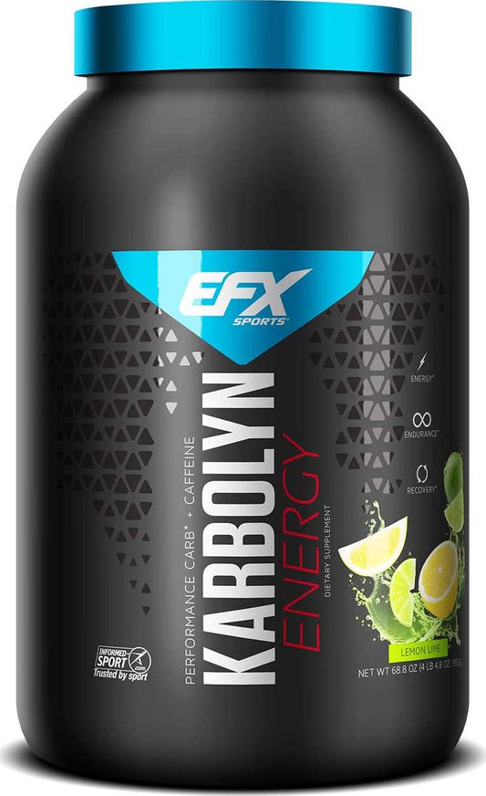 EFX Sports Karbolyn Energy | Pre-Workout Carbohydrate Supplement Powder + Added Energy | Carb Load, Energize, Improve Faster | Easy to Mix | Lemon Lime (4 LB 4.8 OZ)