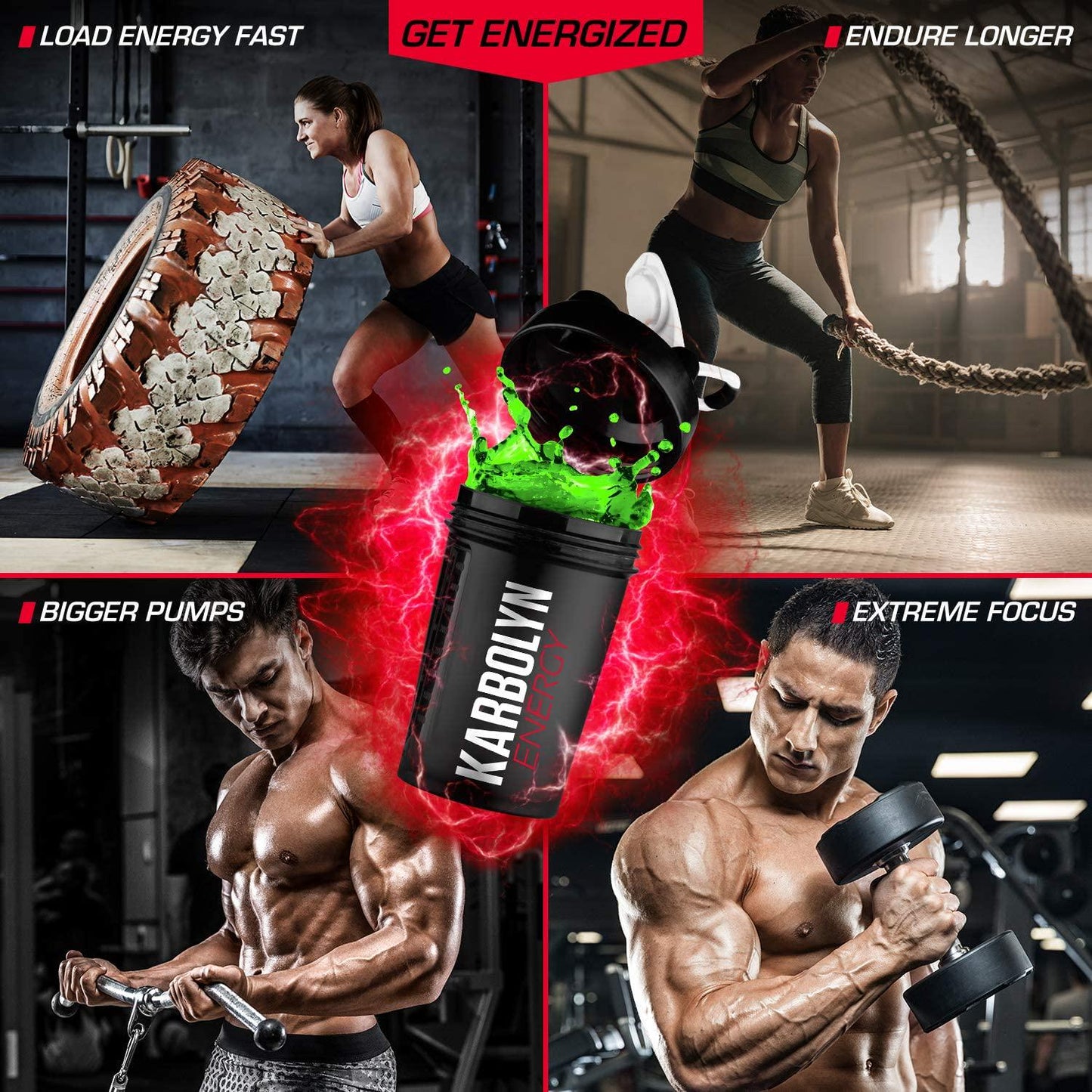 EFX Sports Karbolyn Energy | Pre-Workout Carbohydrate Supplement Powder + Added Energy | Carb Load, Energize, Improve Faster | Easy to Mix | Lemon Lime (4 LB 4.8 OZ)