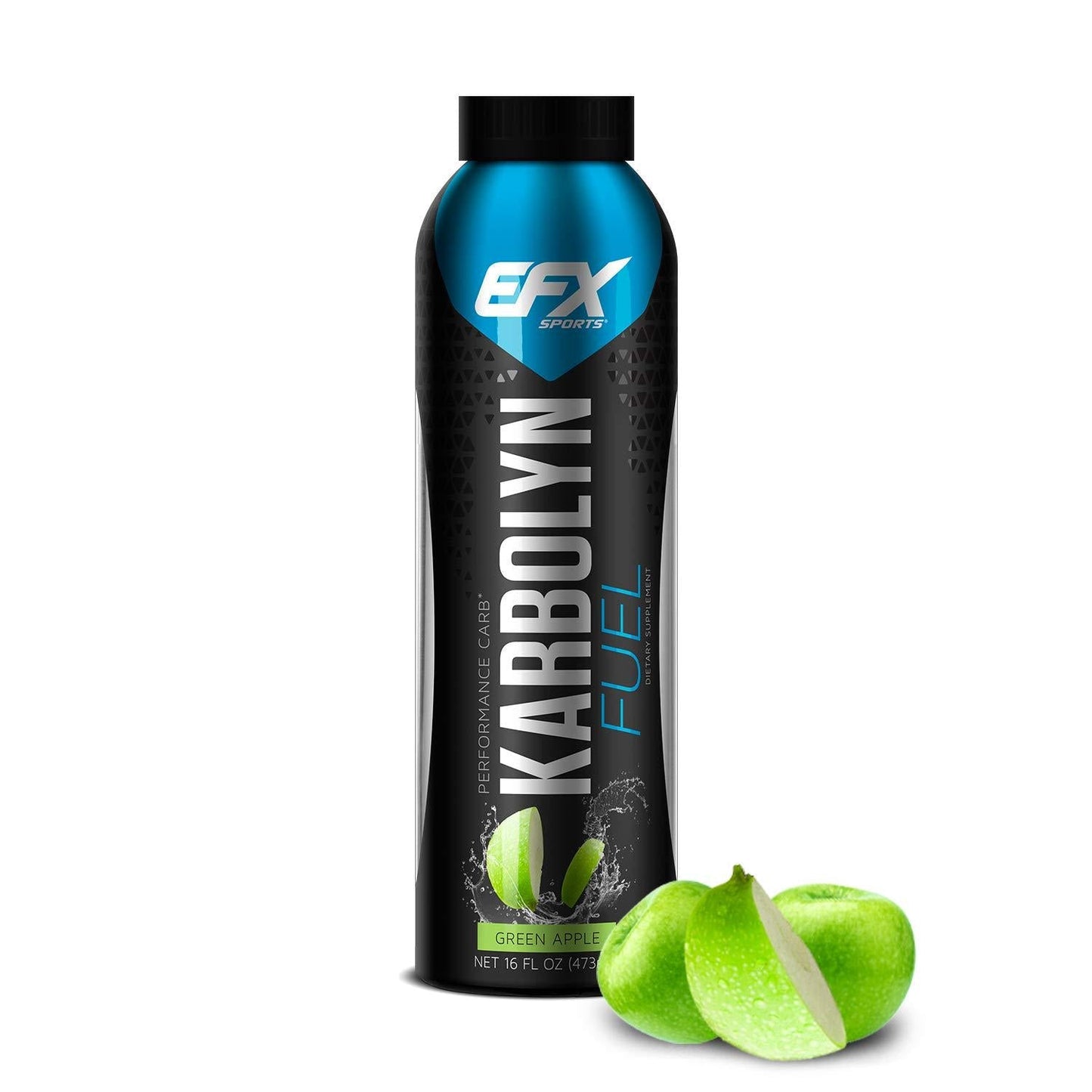 EFX Sports Karbolyn Fuel RTD | Pre, Intra, Post Workout Carbohydrate Supplement | Carb Load, Energize, Improve and Recover Faster | Green Apple (12 Bottles, 16 fluid oz)