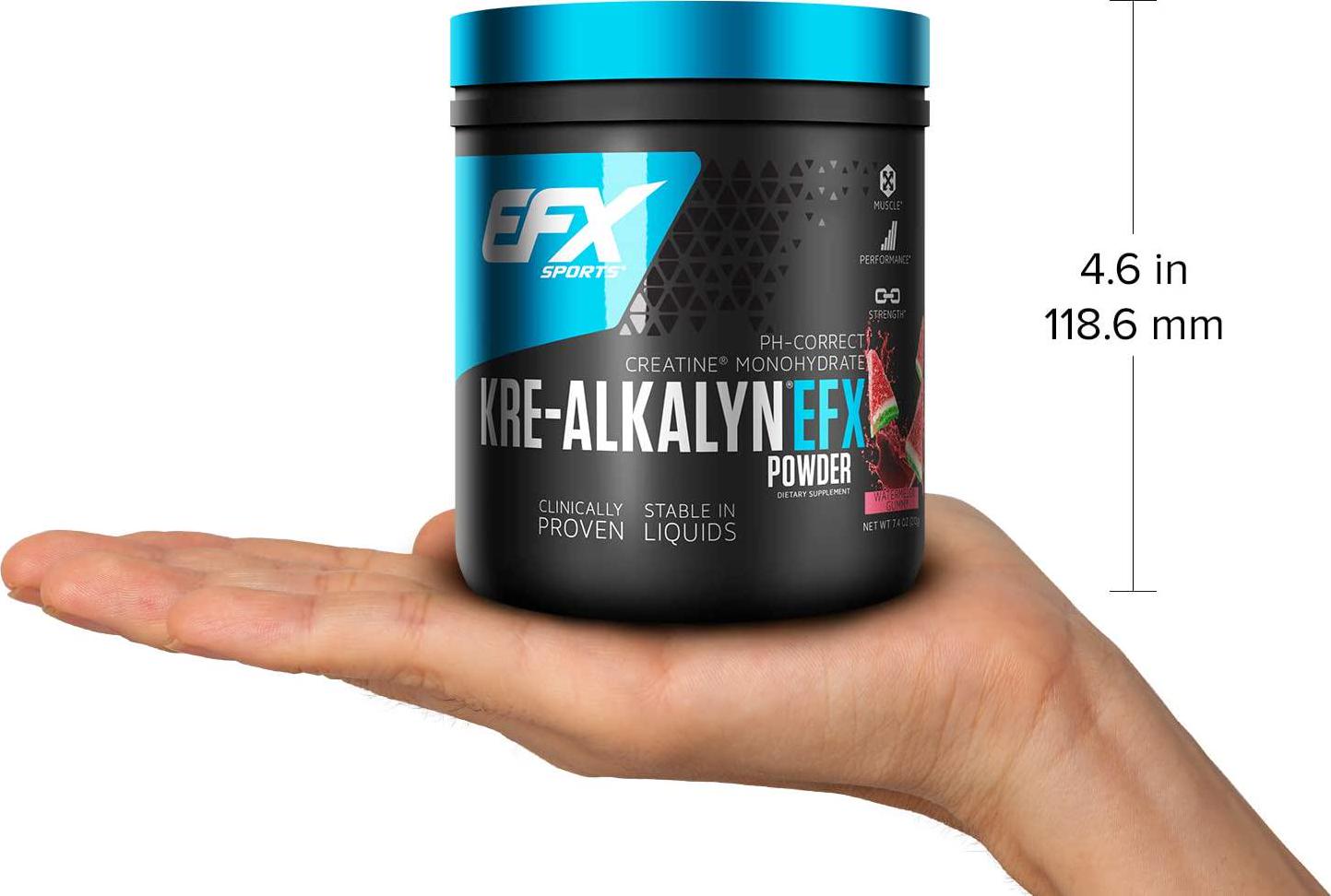 EFX Sports Kre-Alkalyn Powder | PH-Correct Creatine Monohydrate | Multi-Patented Formula, Gain Strength, Build Muscle and Enhance Performance | Watermelon Gummy - 210 Grams / 116 Servings