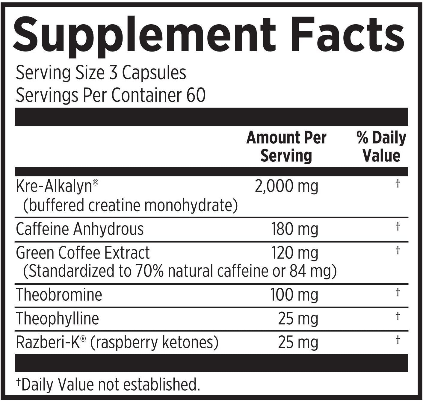 EFX Sports Kre-Alkalyn Hardcore | PH Correct Creatine Monohydrate Pre-Workout Energy| Patented Formula, Gain Strength, Build Muscle and Enhance Performance - 180 Capsules / 60 Servings