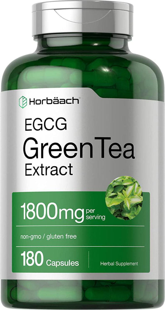 EGCG Green Tea Extract Pills | 1200 mg 180 Capsules | Max Potency | Non-GMO and Gluten Free Supplement | by Horbaach