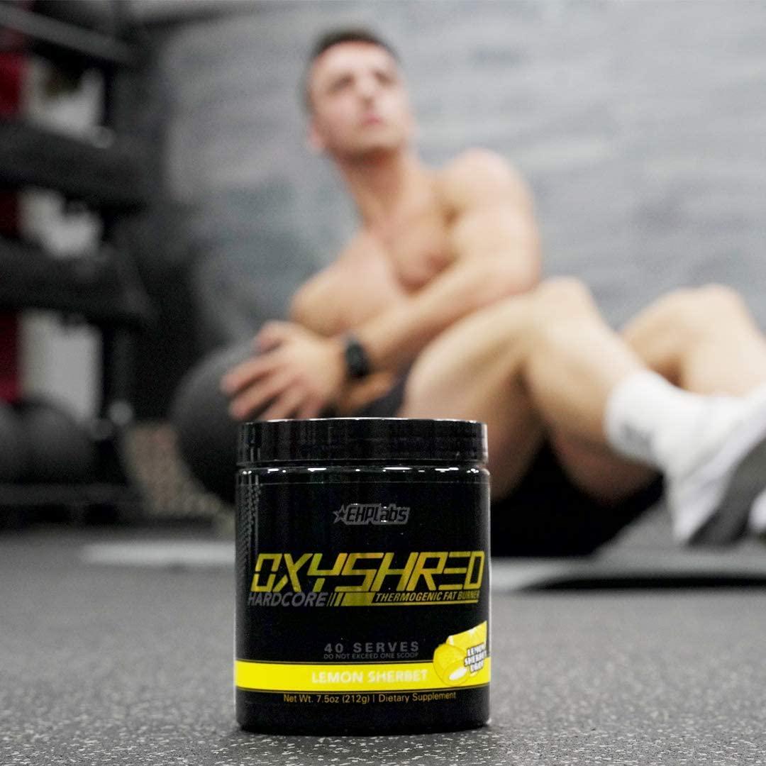 EHPlabs OxyShred Hardcore Thermogenic Fat Burner (Energy and Focus) - 40 Servings, Lemon Sherbet