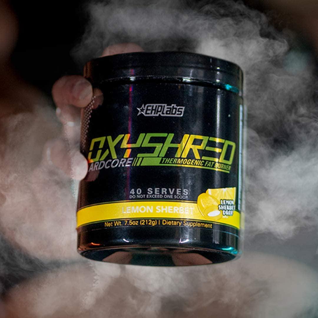 EHPlabs OxyShred Hardcore Thermogenic Fat Burner (Energy and Focus) - 40 Servings, Lemon Sherbet