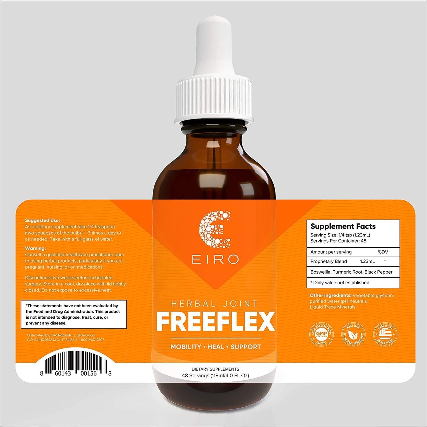 EIRO FREEFLEX Herbal Joint Supplement │Turmeric Root - Curcumin, Boswellia and Black Pepper │ Superior Absorption