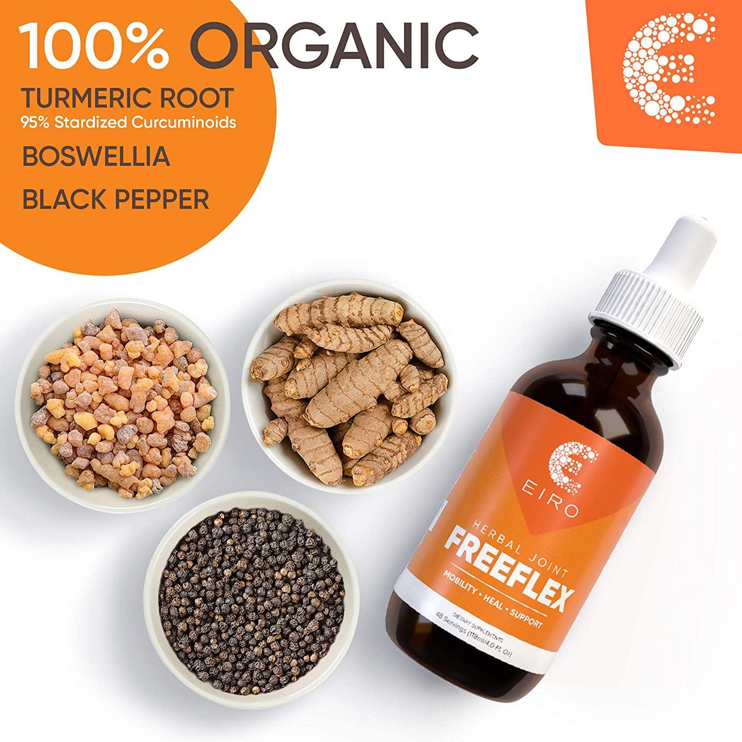 EIRO FREEFLEX Herbal Joint Supplement │Turmeric Root - Curcumin, Boswellia and Black Pepper │ Superior Absorption