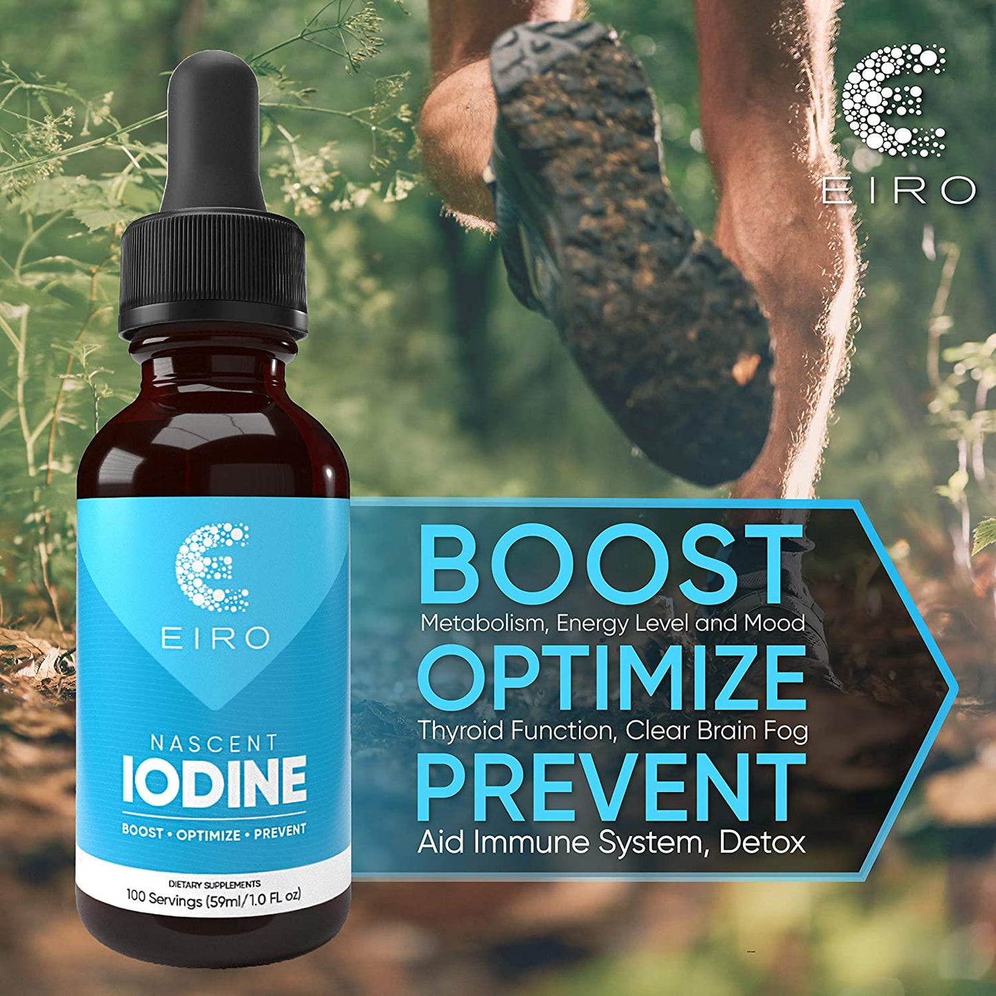 EIRO Nascent Iodine Drops | Superior Absorption | Thyroid Support