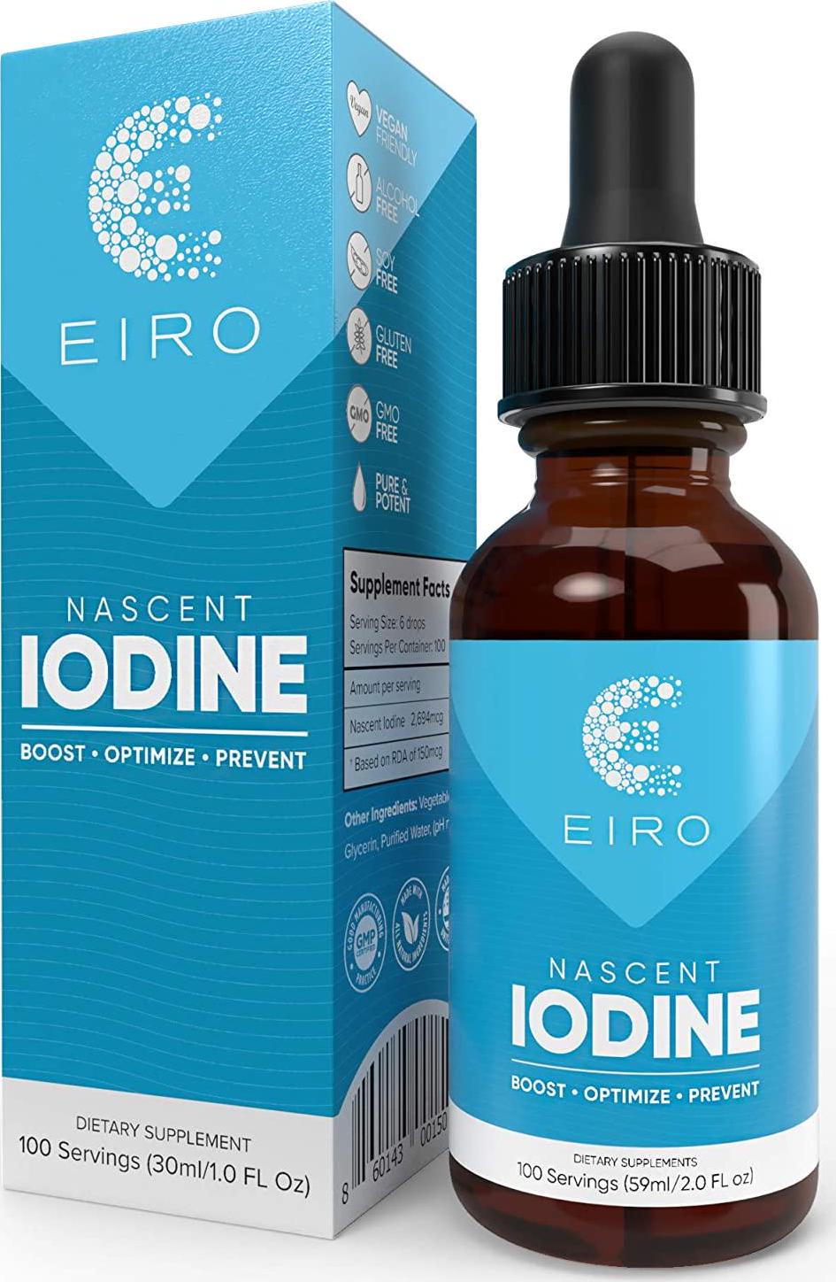 EIRO Nascent Iodine Drops | Superior Absorption | Thyroid Support