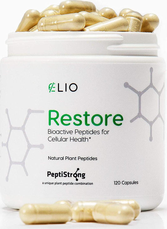 ELIO Restore NAD+ Boost Supplement – Healthy Aging Formula – Transform Cellular Health and Vitality (Works with Nicotinamide Riboside) – Energy, Repair and Metabolism Support – 120 Capsules
