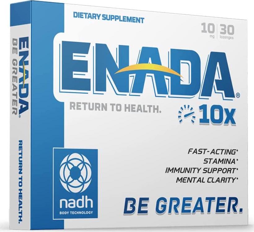 ENADA 10X NADH Supplement with Fast Acting Formula for Active Lifestyle | Natural Energy Booster Great for Jet Lag, Athletic Performance and Studying | Improves Stamina and Mental Clarity | 30 Lozenge
